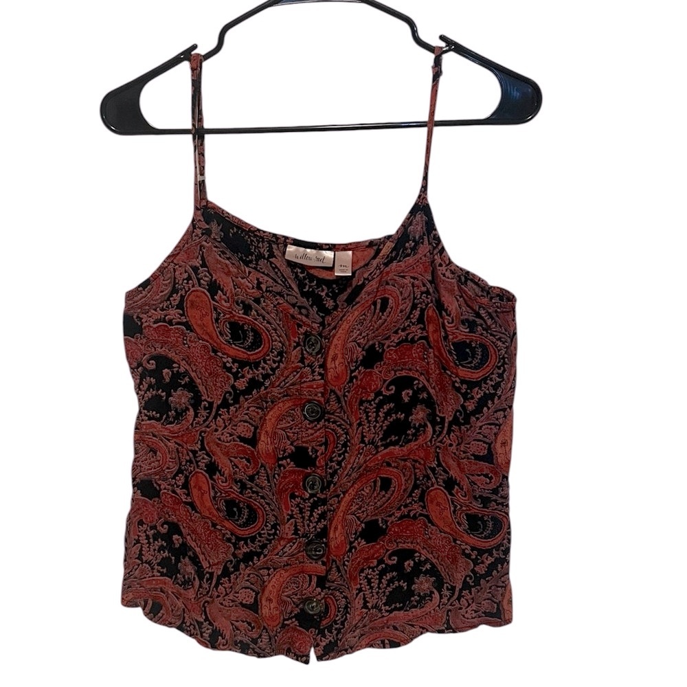 Willow & Root Paisley Button Front Cami | Medium | Boho Tank Top
